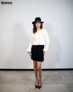 Manteau court raffiné aux boutons dorés – Image 5