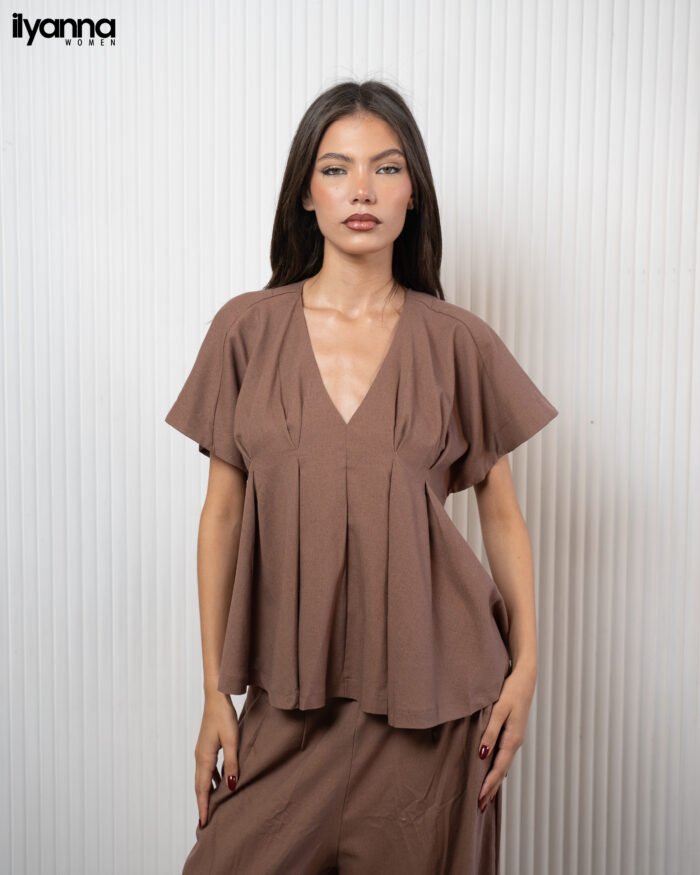Ensemble– Haut Plissé & Pantalon Large – Image 1