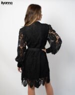 Robe chemise noire en dentelle – Image 5