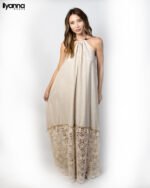 Robe Longue En Lin Avec Dentelle
