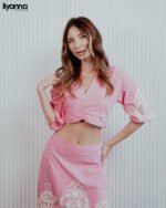 Ensemble En Lin Avec Broderies