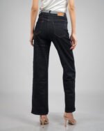 Jean taille haute coupe large – Denim brut bleu foncé – Image 4
