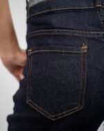 Jean taille haute coupe large – Denim brut bleu foncé – Image 6