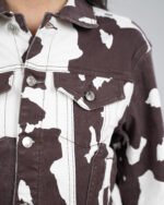 Veste imprimé vache marron et blanc – Image 4