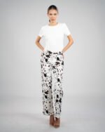 Pantalon imprimé vache – Coupe droite tendance