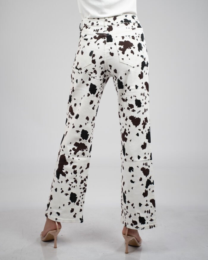 Pantalon imprimé vache – Coupe droite tendance – Image 6