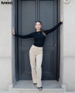 Pull Essential Noir — Col rond, manches longues – Image 3